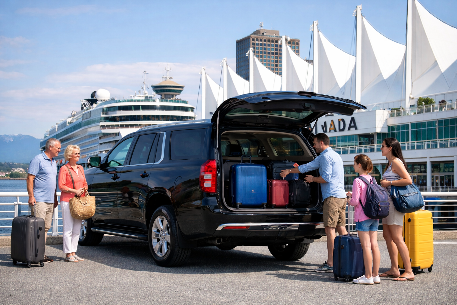 family SUV rental Vancouver to Banff road trip